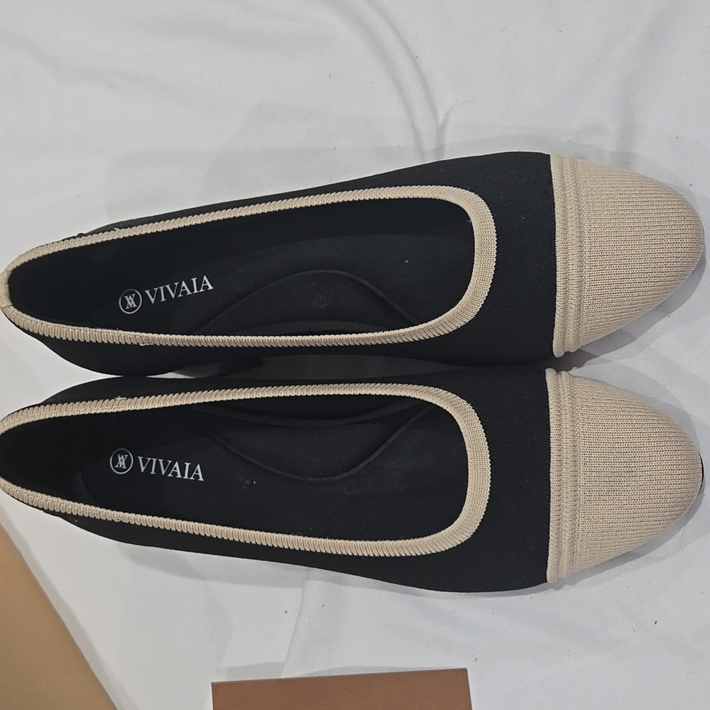 Vivaia Julie Pro Almond Cap Toe Knit Pumps Size 40 NIB - Picture 2 of 10